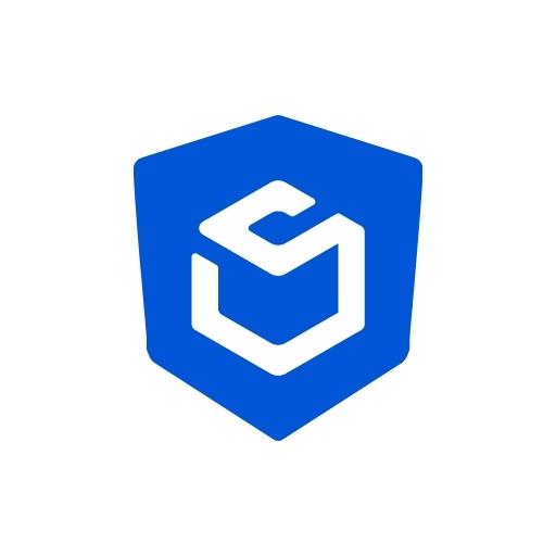 A blue hexagon with a stylized white “S” inside forms a 3D geometric shape on a white background, representing ShipAid’s brand and its reliable shipping protection services.