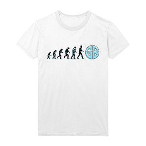 Evolution Light Blue Print White T-Shirt